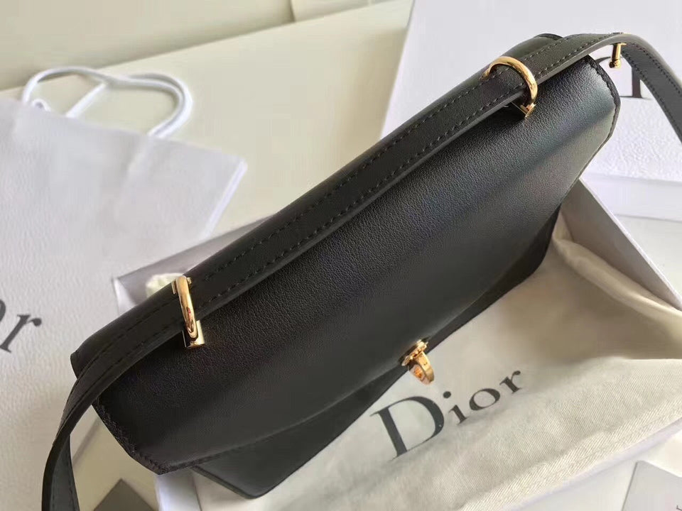 Dior Cest Dior Flap Bag In Black Calfskin