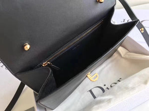 Dior Cest Dior Flap Bag In Black Calfskin