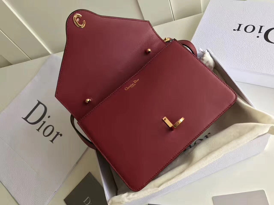 Dior Cest Dior Flap Bag In Red Calfskin