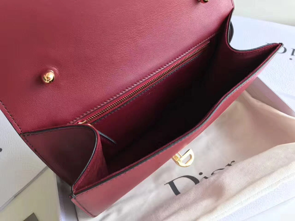 Dior Cest Dior Flap Bag In Red Calfskin