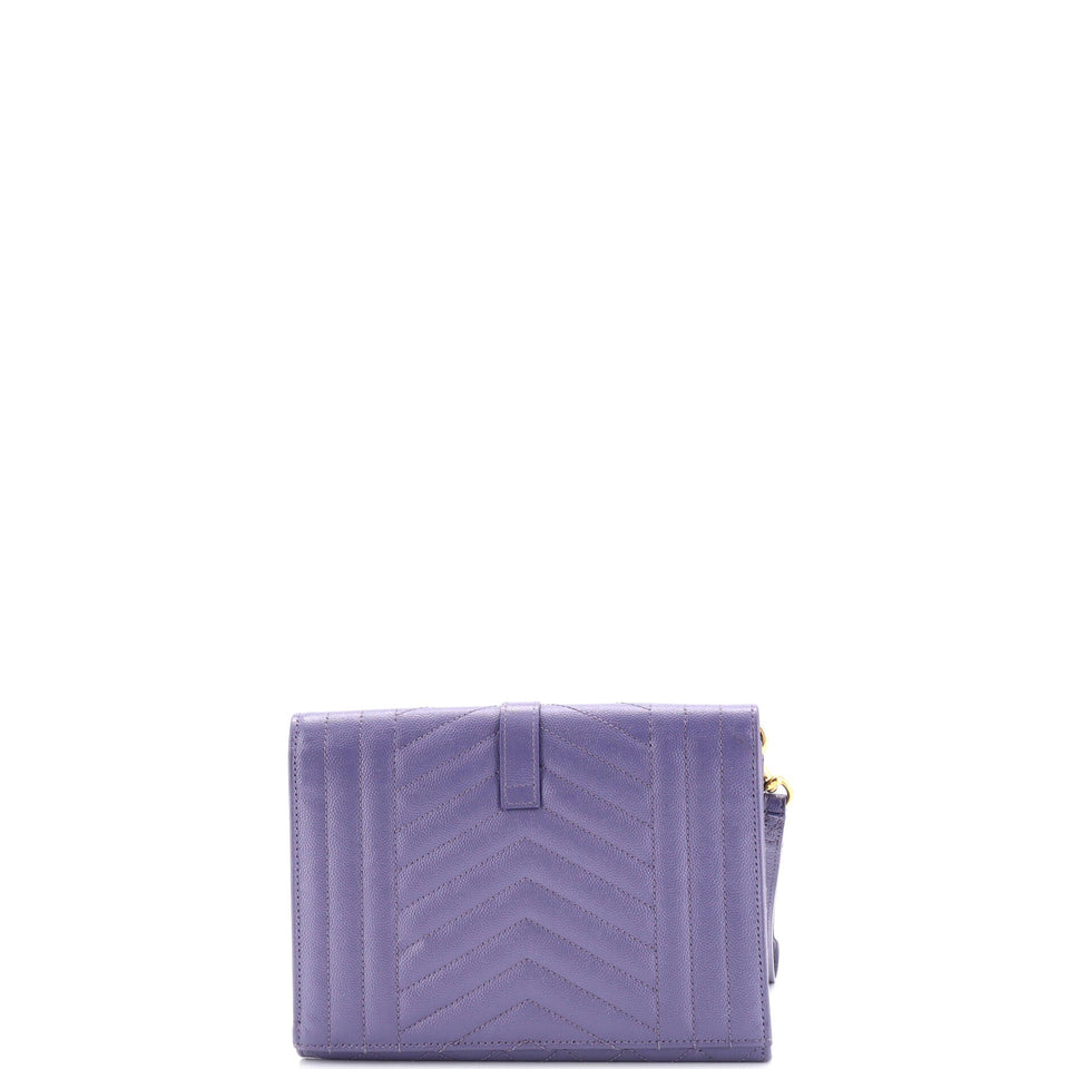 Classic Monogram Envelope Wristlet Clutch Mixed Matelasse Leather