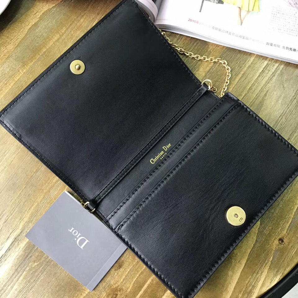 Dior Black JAdior Wallet On Chain Pouch