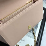 Dior Lady Dior Clutch With Chain In Nude Lambskin