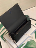 Dior Lady Dior Ultra Black Clutch With Chain