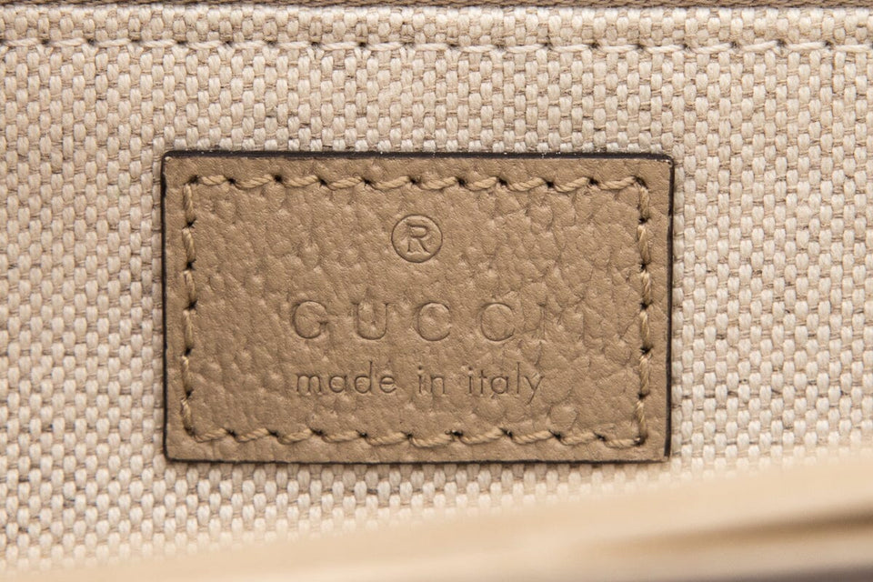 Gucci GG Supreme Monogram Horsebit 1955 Cream & Beige Handbag