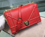 Dior Diorama Bag In Red Eyelets Lambskin