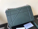 Dior Diorama Flap Bag In Green Grained Calfskin