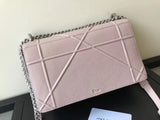 Dior Diorama Flap Bag In Light Pink Grained Calfskin