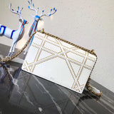 Dior Diorama Bag In White Studded Lambskin