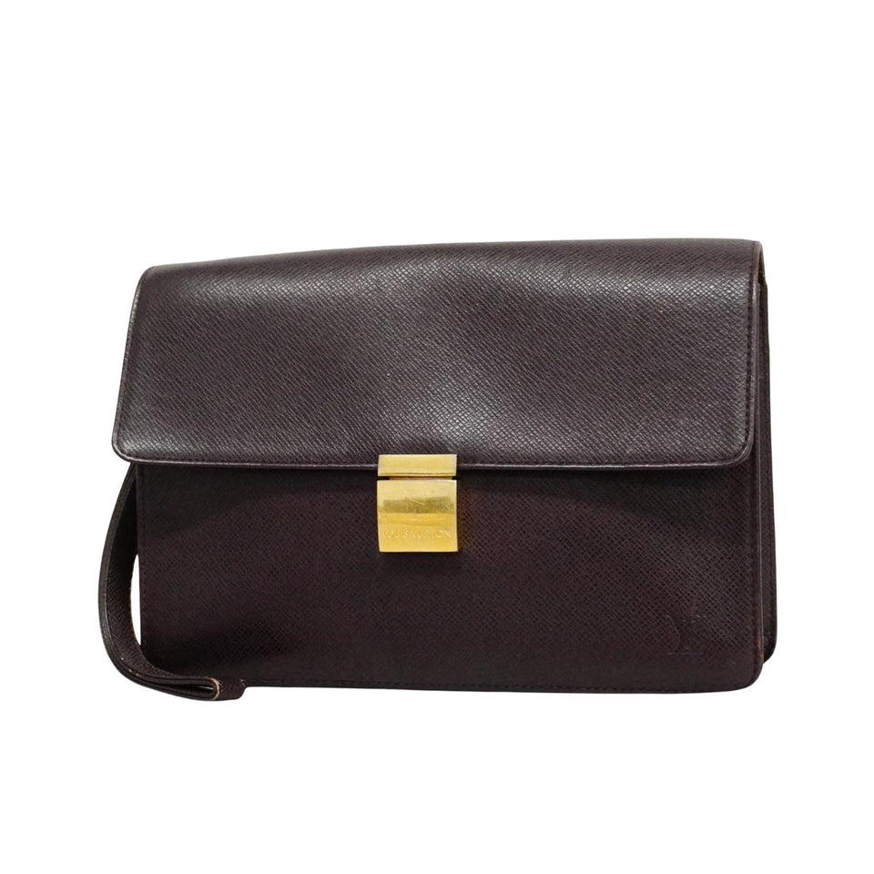 Louis Vuitton Selenga  Leather Clutch Bag