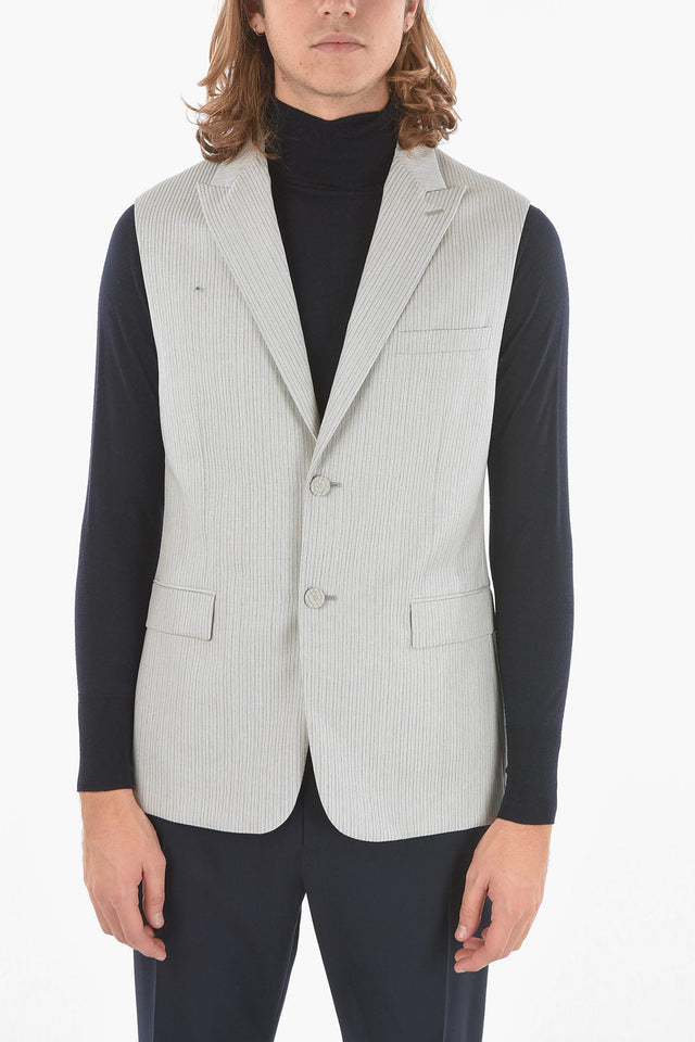 Dior HOMME Wool Vest with Peak Lapel and Sleeve Scarf