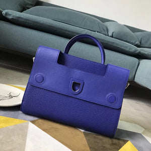 Dior Diorever Tote Bag In Blue Calfskin Leather