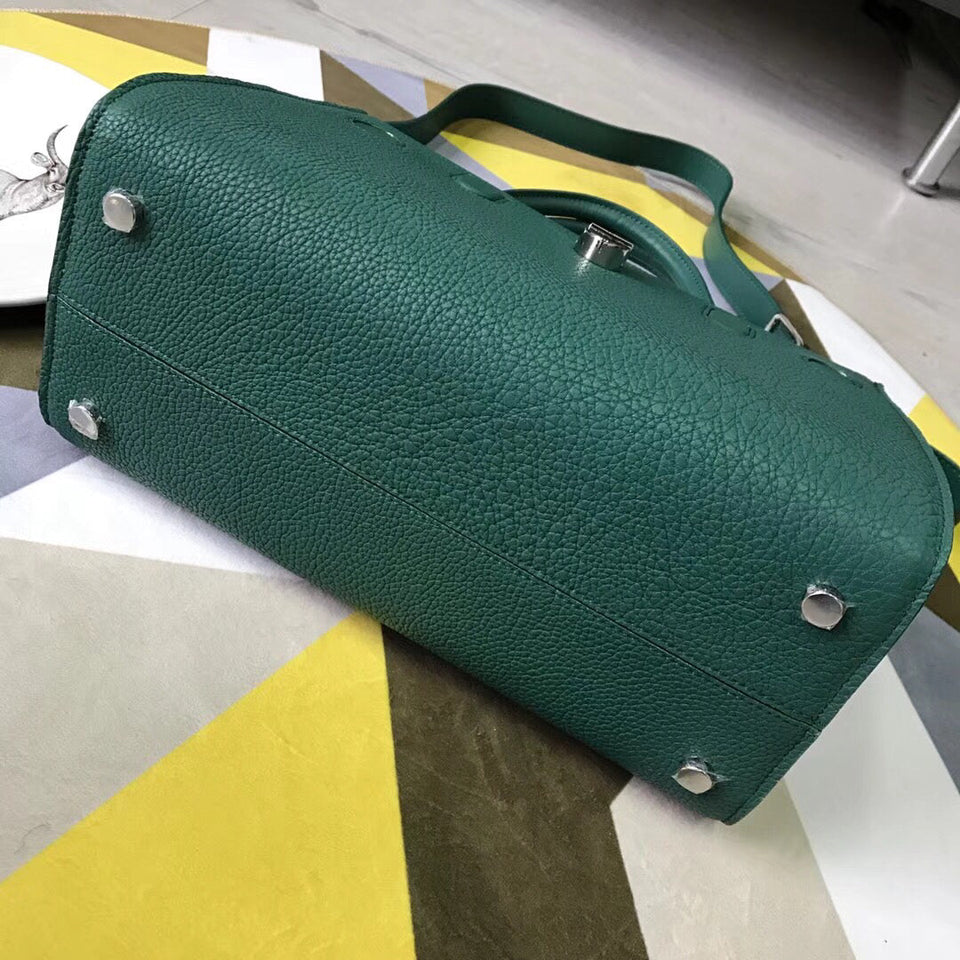 Dior Diorever Tote Bag In Green Calfskin Leather