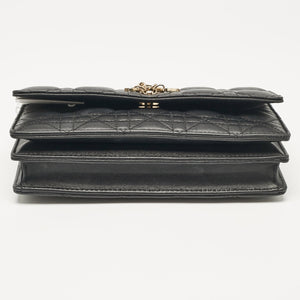 Dior Black Cannage Leather Mini My Dior Top Handle Bag