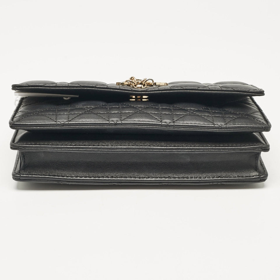 Dior Black Cannage Leather Mini My Dior Top Handle Bag