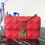 Dior Small Dioraddict Flap Bag In Cherry Lambskin