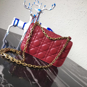 Dior Small Dioraddict Flap Bag In Red Lambskin