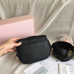 Dior D-Fence Saddle Bag In Black Calfskin