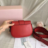 Dior D-Fence Saddle Bag In Red Calfskin