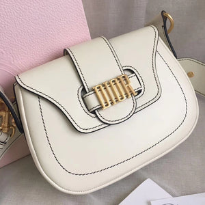 Dior D-Fence Saddle Bag In White Calfskin