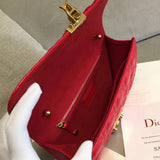 Dior Dioraddict Flap Bag In Red Lambskin