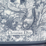 Dior Navy Blue/white Toile De Jouy Sauvage Silk Square Scarf