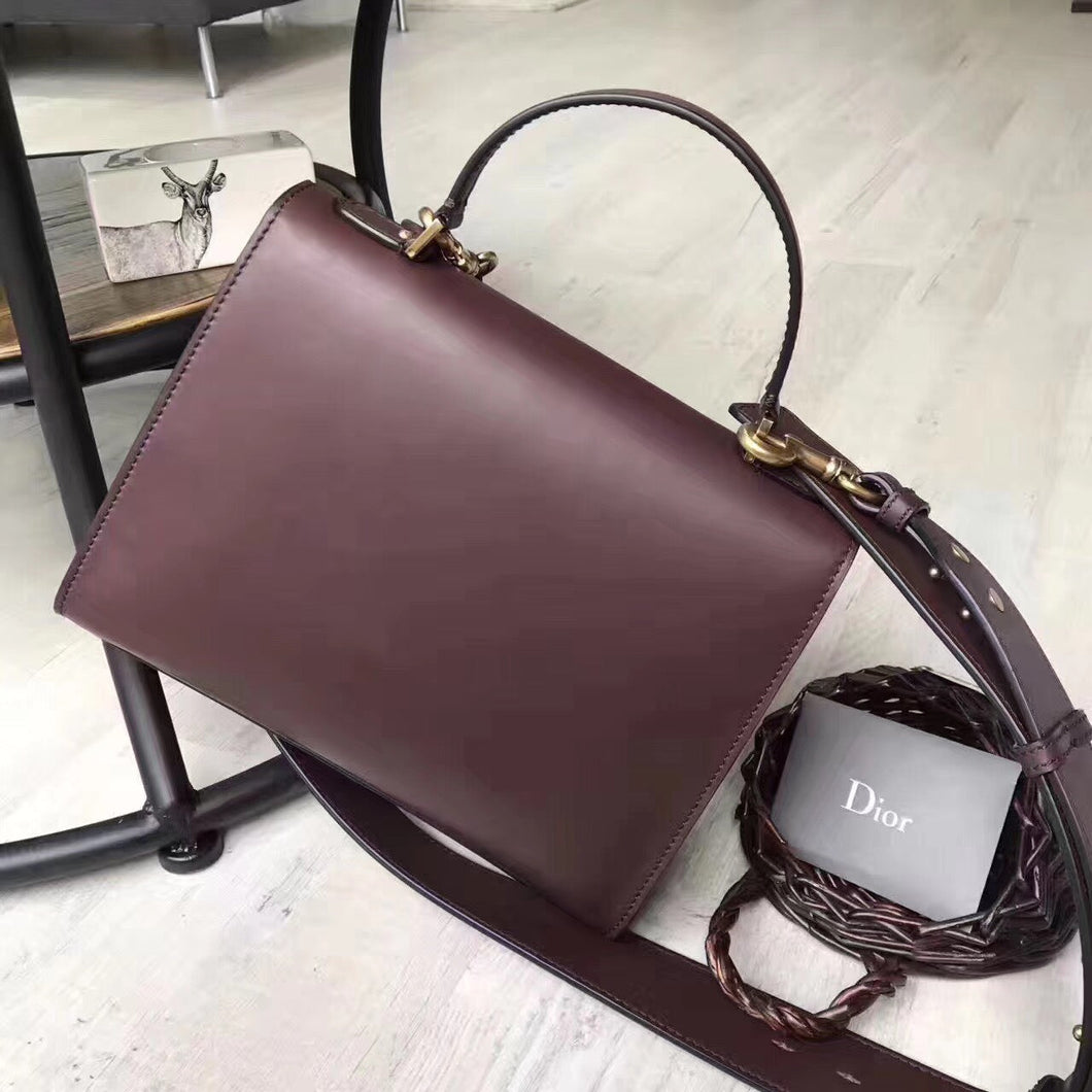 Dior DiorAddict Tote Bag In Bordeaux Calfskin