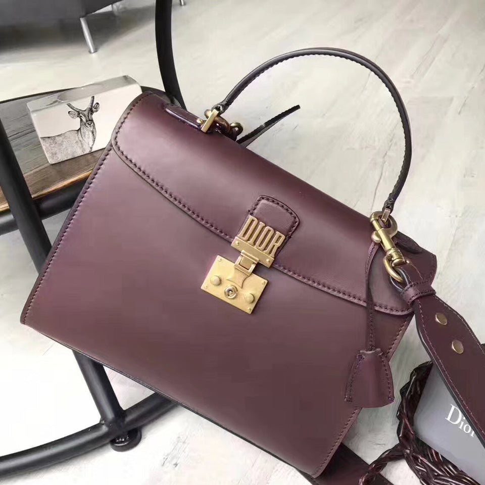 Dior DiorAddict Tote Bag In Bordeaux Calfskin