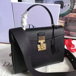 Dior DiorAddict Tote Bag In Black Grained Leather