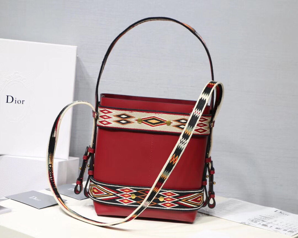 Dior Red Calfskin Diorodeo Hobo Bag