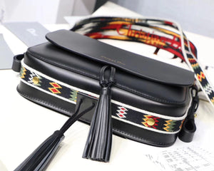 Dior Diorodeo Flap Bag In Black Calfskin