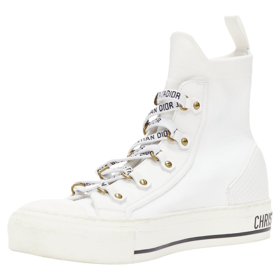 Christian Dior Walk'N'Dior sock knit logo lace high top sneakers