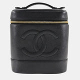 Black Leather Vanity Case Clutch