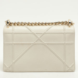 Dior White Leather Small Diorama Shoulder Bag