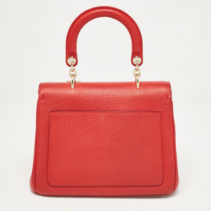 Dior Red Leather Small Be Dior Flap Top Handle Bag