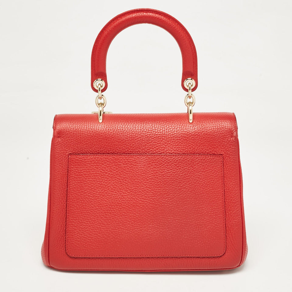 Dior Red Leather Small Be Dior Flap Top Handle Bag