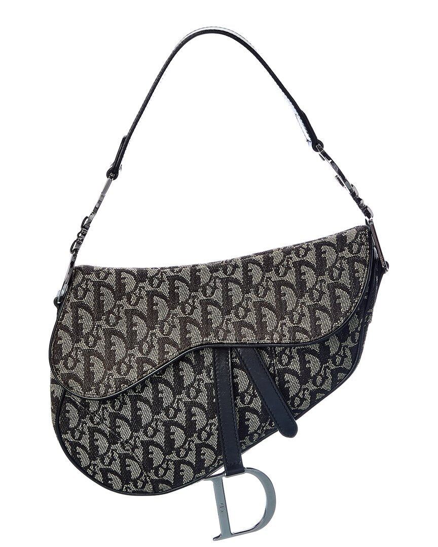 Dior Black Trotter Canvas Saddle Bag