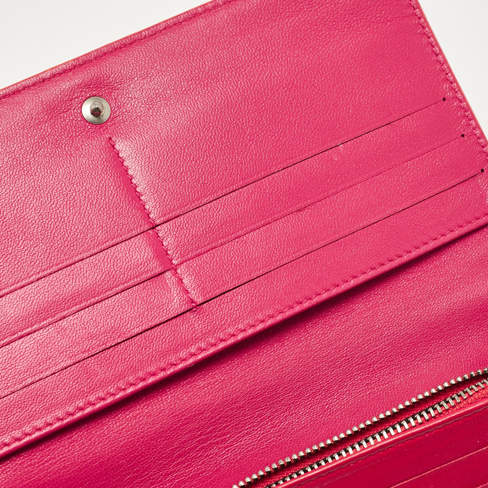 Dior Orange Cannage Leather Lady Dior Bifold Wallet