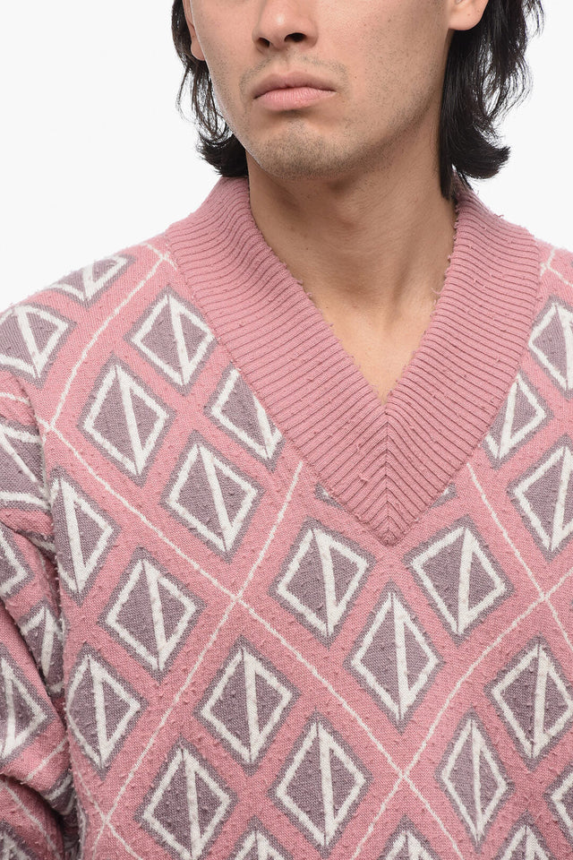 Dior Cashmere Blend DIAMOND V Neck Sweater