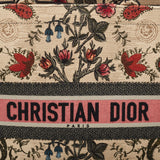 Dior Multicolor Floral Embroidered Canvas Large Book Tote