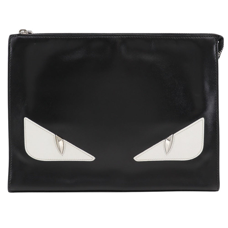 Fendi Monster  Leather Clutch Bag