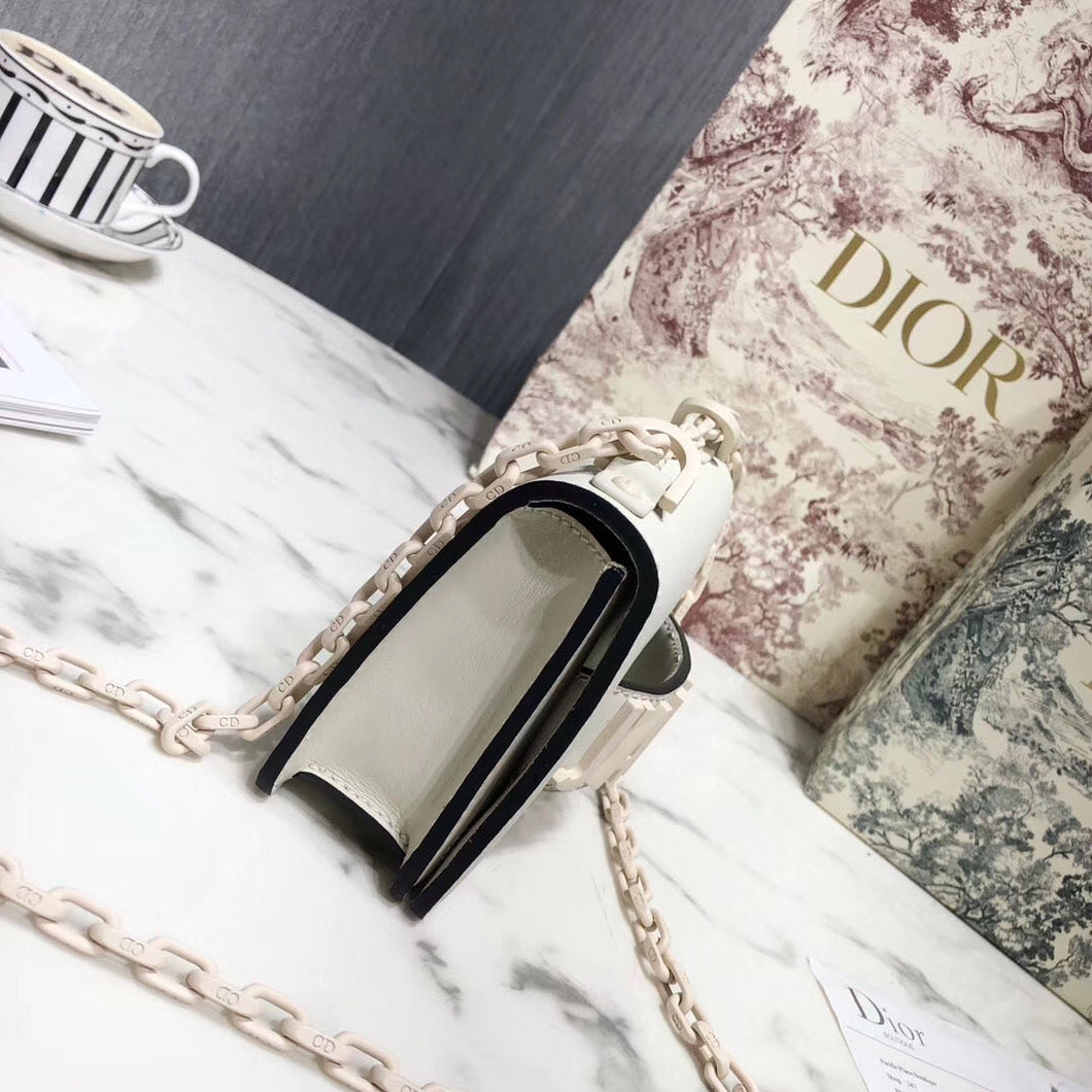 Dior Mini J'Adior Bag In White Ultra Matte Calfskin