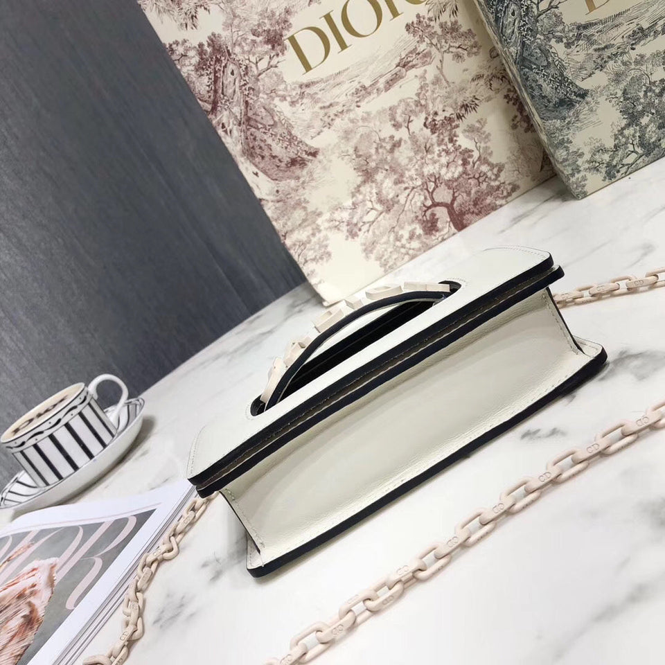 Dior Mini J'Adior Bag In White Ultra Matte Calfskin