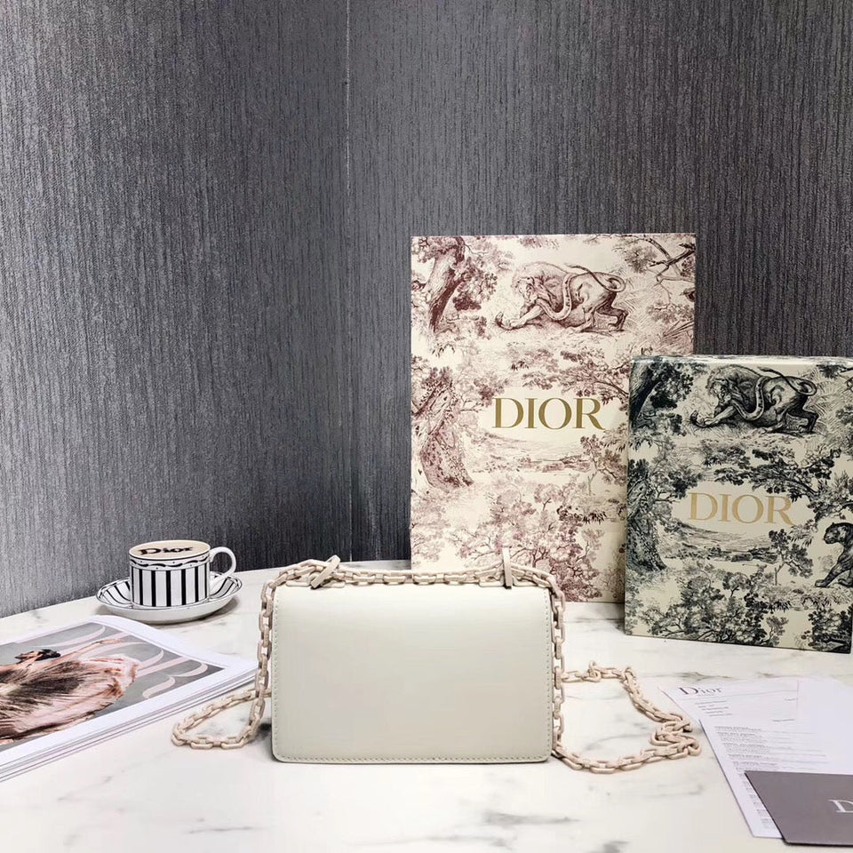 Dior Mini J'Adior Bag In White Ultra Matte Calfskin