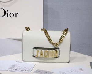 Dior White J'Adior Calfskin Flap Bag