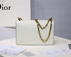 Dior White J'Adior Calfskin Flap Bag