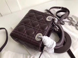 Dior Bordeaux Lambskin Mini Lady Dior Bag With Chain