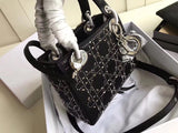 Dior Mini Lady Dior Satin With Rhinestones Bag With Chain