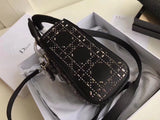 Dior Mini Lady Dior Satin With Rhinestones Bag With Chain