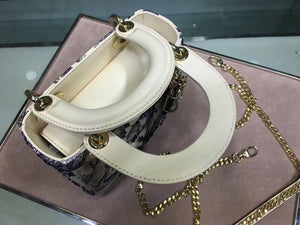 Dior Toile De Jouy Mini Lady Dior Bag With Chain